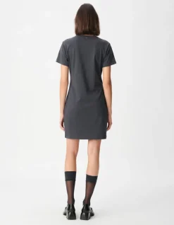 Robe grise forme T-shirt Femme