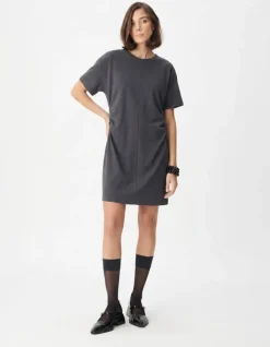 Robe grise forme T-shirt Femme