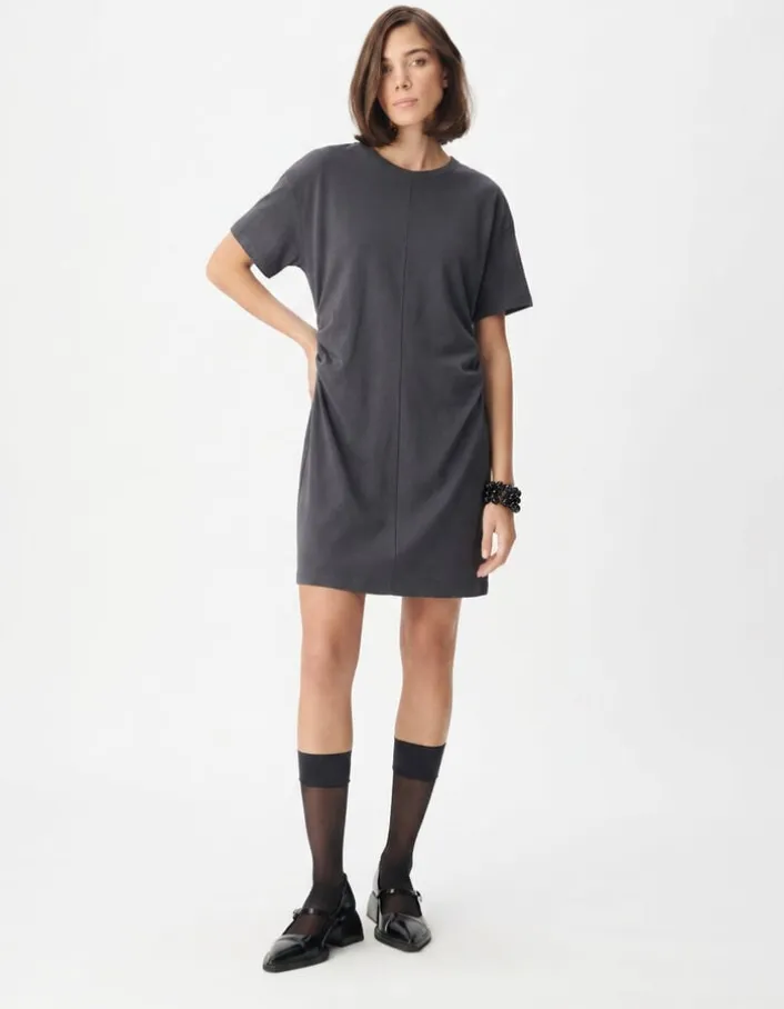 Robe grise forme T-shirt Femme