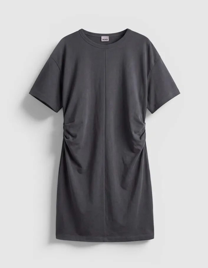 Robe grise forme T-shirt Femme