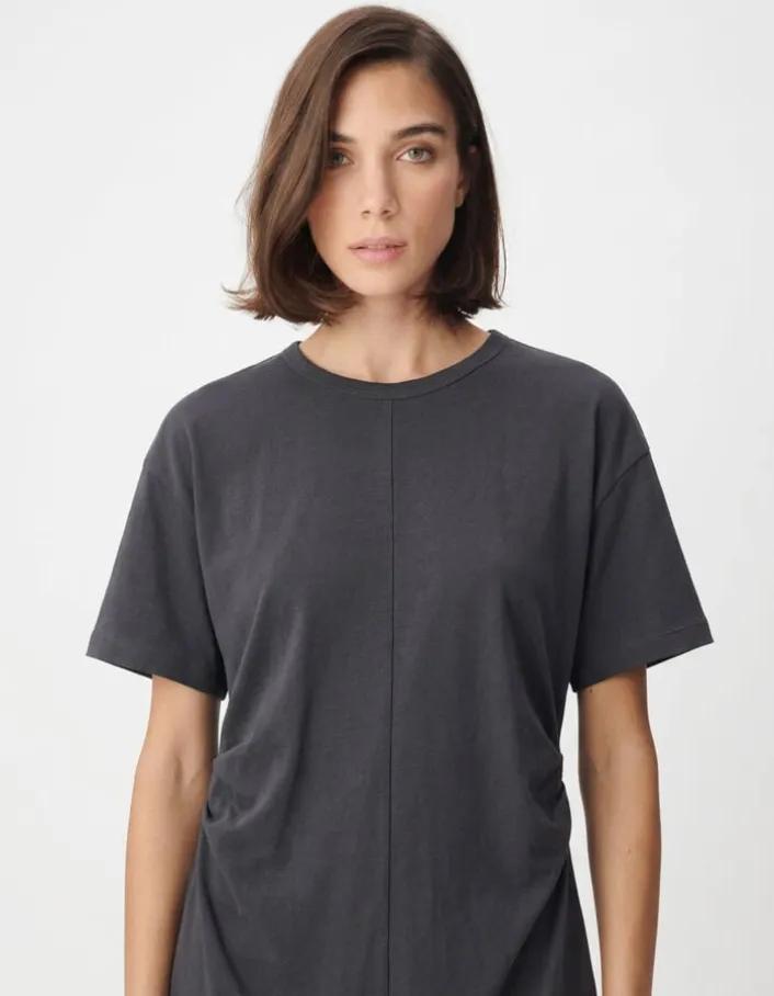 Robe grise forme T-shirt Femme
