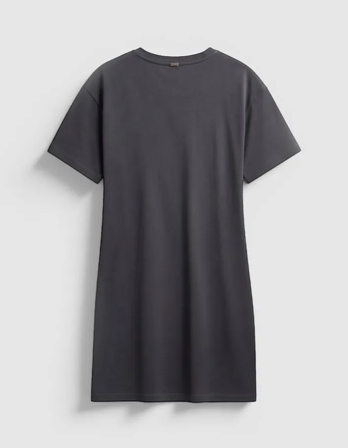 Robe grise forme T-shirt Femme