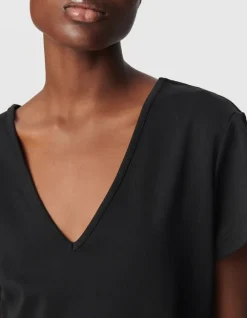 Robe longue noire bi-matière plissée Femme