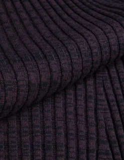 Robe tube longue violet et noir tricot mouliné Femme