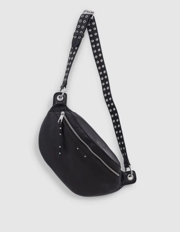 Sac banane 1440 noir cuir Femme