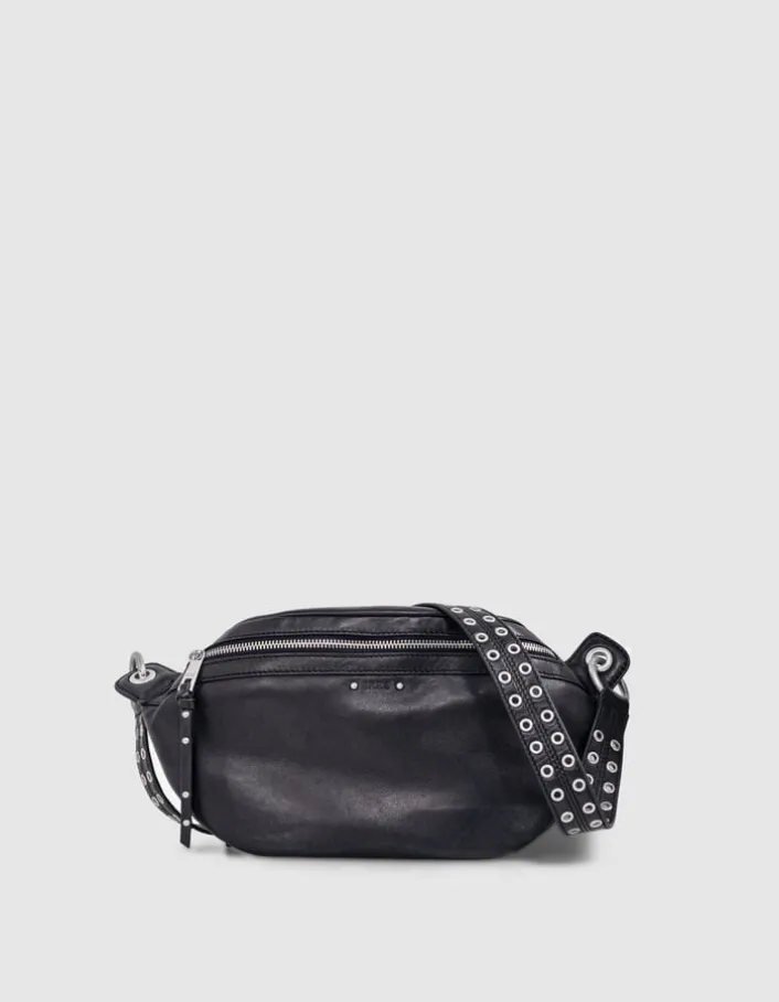 Sac banane 1440 noir cuir Femme