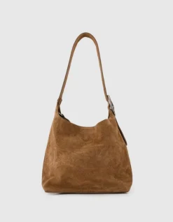 Sac beige cuir velours forme seau Taille M Femme