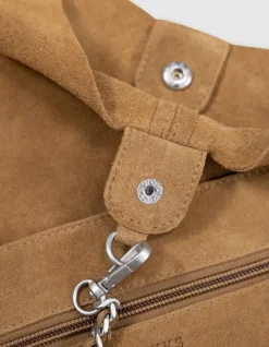 Sac Hobo camel velours souple Femme