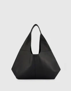 Sac Hobo noir cuir décor maxi oeillets Taille L Femme