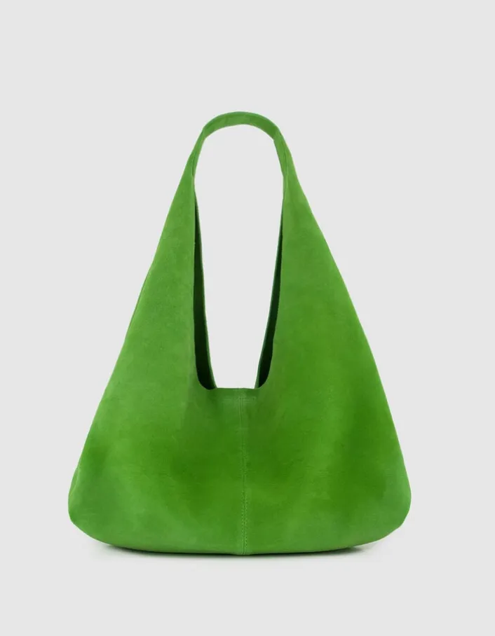 Sac Hobo vert cactus cuir velours Femme