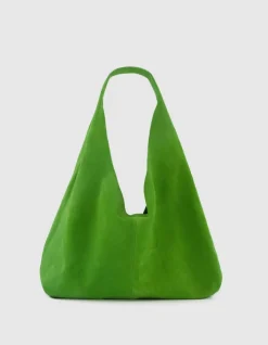 Sac Hobo vert cactus cuir velours Femme