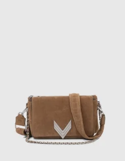 Sac Le 111 Staten Island camel cuir velours Femme