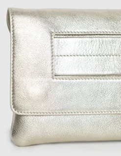 Sac pochette doré cuir métallisé Femme