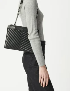 Sac 1440 Reporter cuir matelassé double pochette Femme