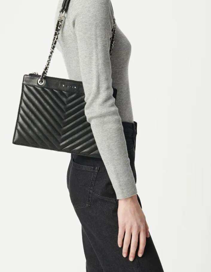 Sac 1440 Reporter cuir matelassé double pochette Femme
