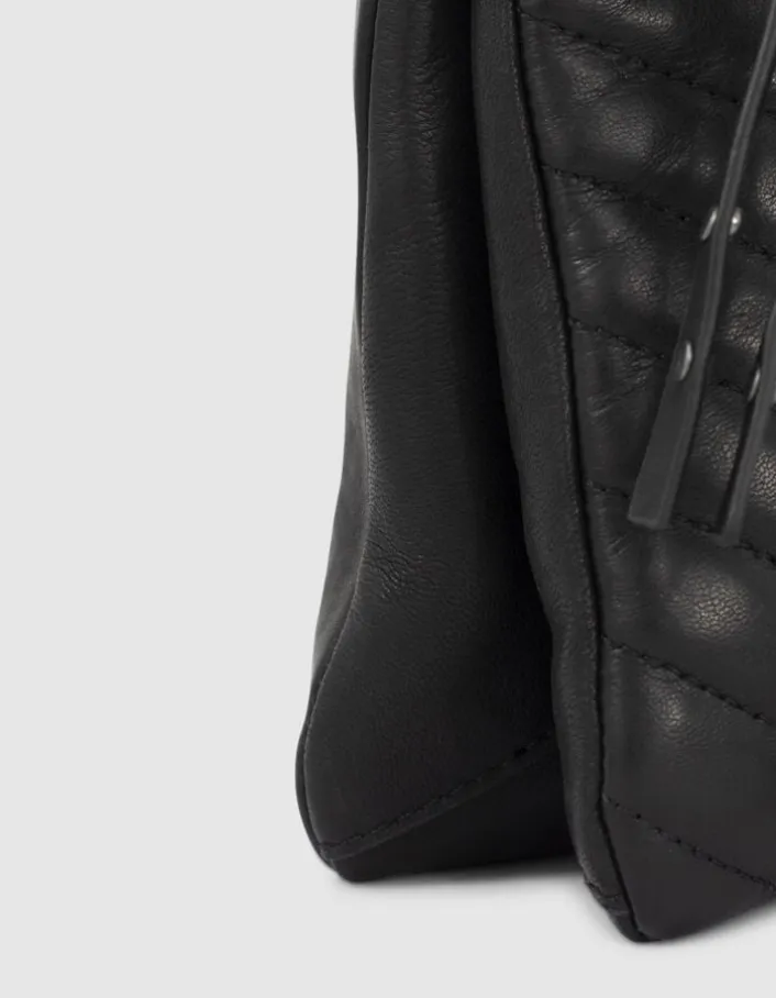 Sac 1440 Reporter cuir matelassé double pochette Femme