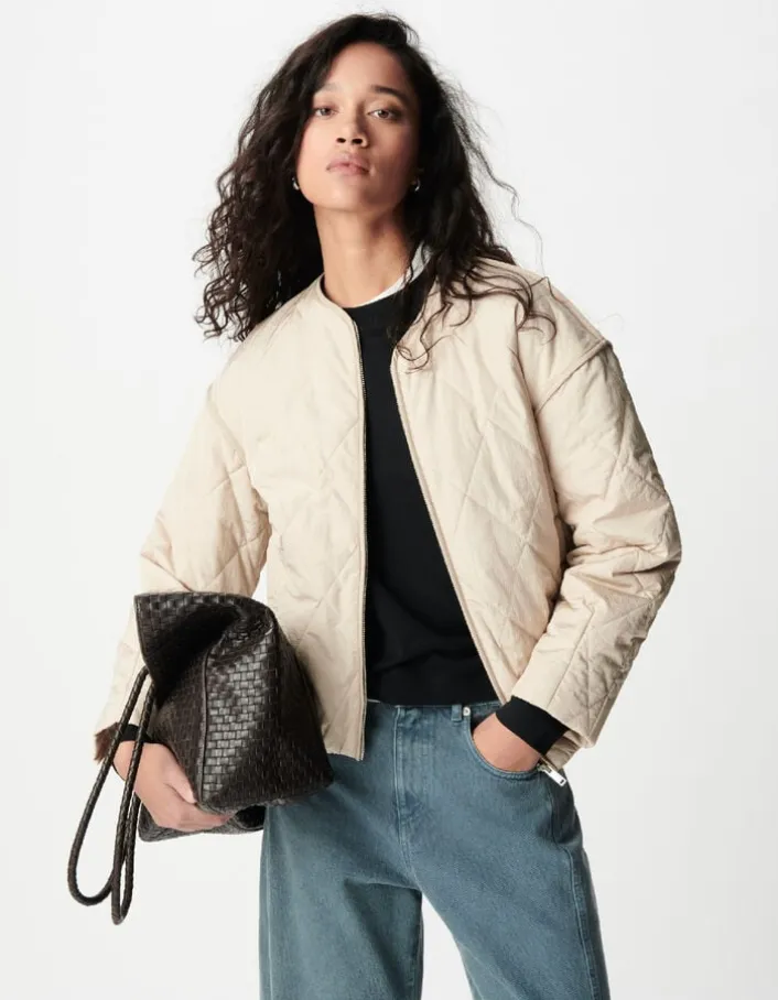 Sous-doudoune beige oversize Femme