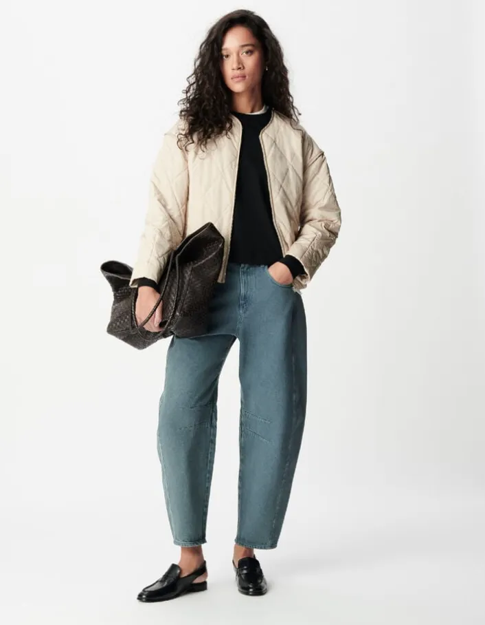 Sous-doudoune beige oversize Femme