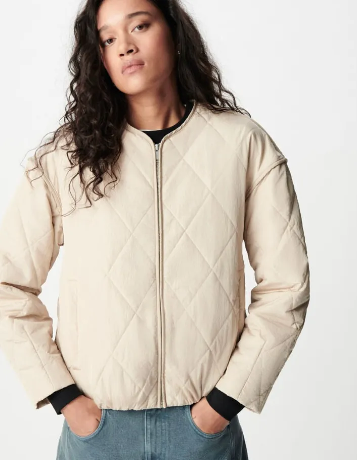 Sous-doudoune beige oversize Femme