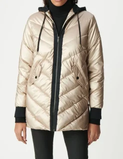 Sous-doudoune gold capuche molleton noir Femme