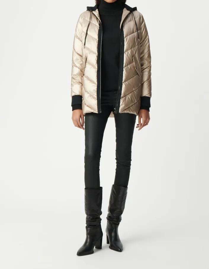 Sous-doudoune gold capuche molleton noir Femme