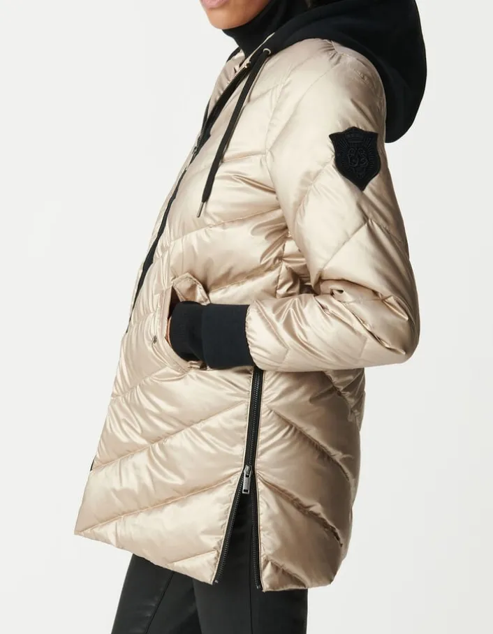Sous-doudoune gold capuche molleton noir Femme