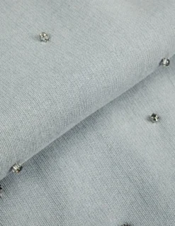 Sweat capuche bleu broderies strass Femme