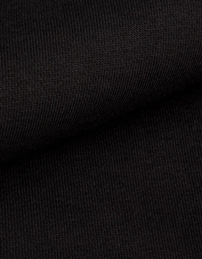 Sweat noir bi-matière trompe-l'oeil chemise Femme