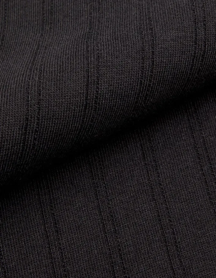 Sweat noir molleton effet rayures Homme