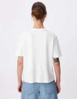Tee-shirt col rond blanc visuel canette et messages Femme