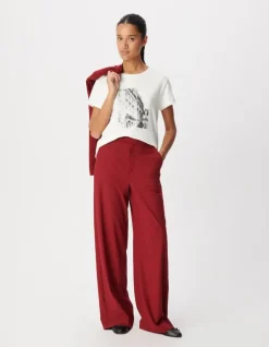 Tee-shirt col rond blanc visuel immeuble Femme