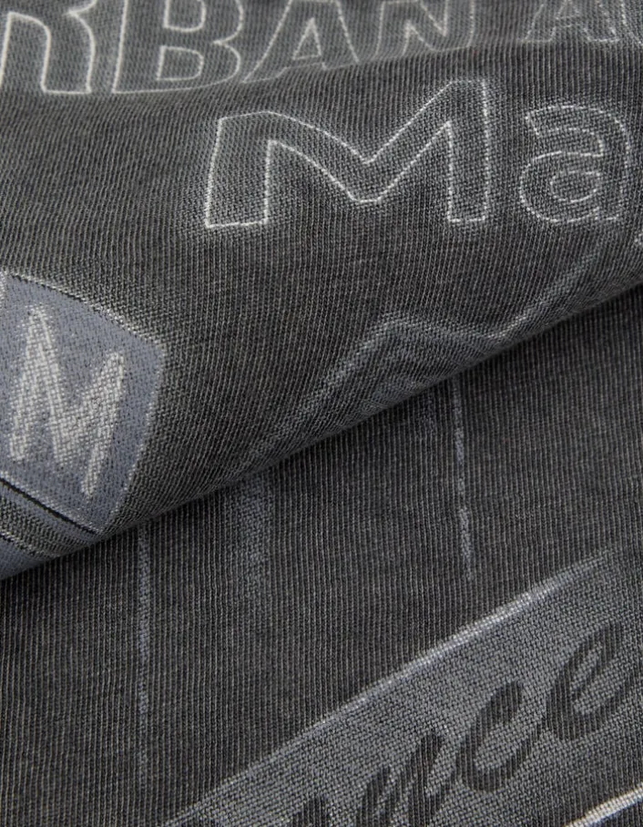 Tee-shirt gris print immeubles et messages Femme