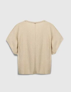 Tee-shirt loose doré tricot lurex fantaisie Femme