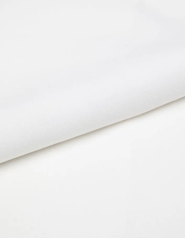 Top fluide écru dentelle manches Femme
