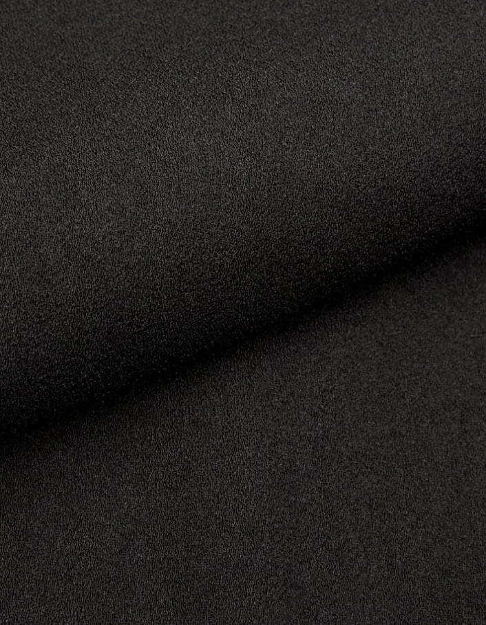 Top fluide noir dentelle manches Femme
