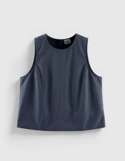Top loose gris sans manches Femme