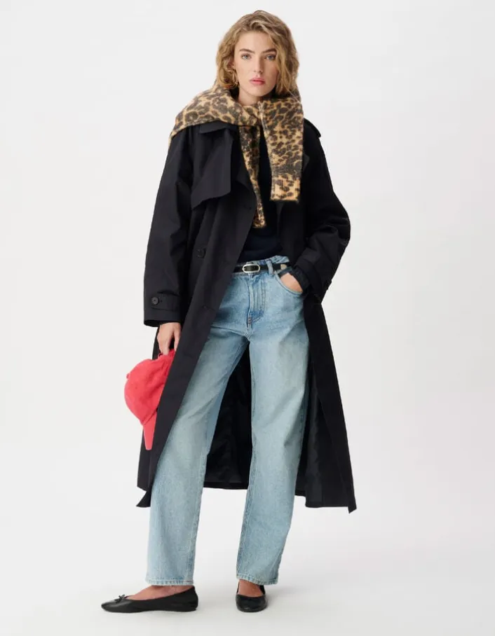 Trench long marine boutonnage croisé Léa Femme