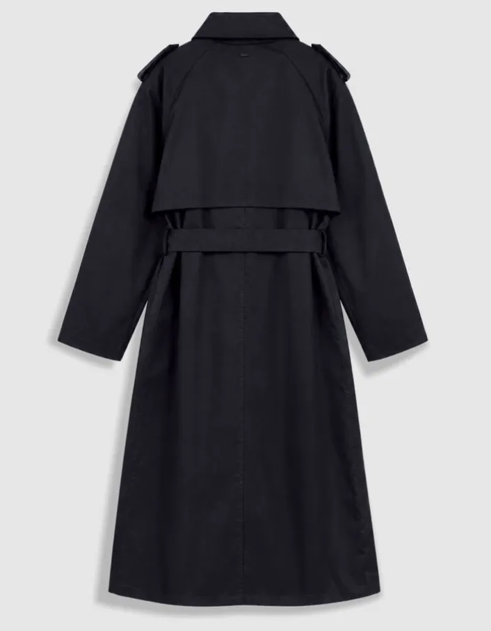 Trench long marine boutonnage croisé Léa Femme