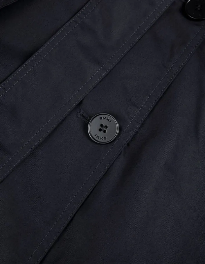 Trench long marine boutonnage croisé Léa Femme