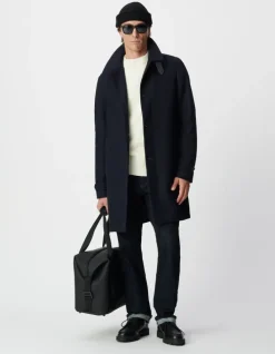 Trench marine avec parementure amovible Homme