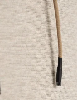 T-shirt à capuche beige maille relief Homme