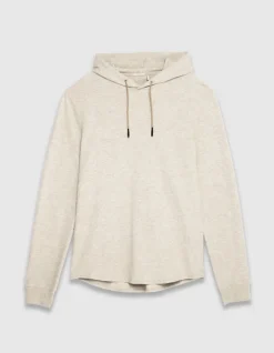 T-shirt à capuche beige maille relief Homme