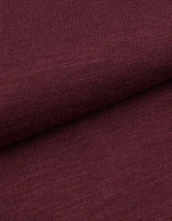 T-shirt col rond bordeaux coton flammé Homme