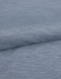 T-shirt encolure V bleu coton bio flammé Homme