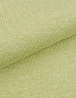 T-shirt encolure V vert coton bio flammé Homme