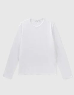 T-shirt L'Essentiel blanc col rond à manches longues Homme