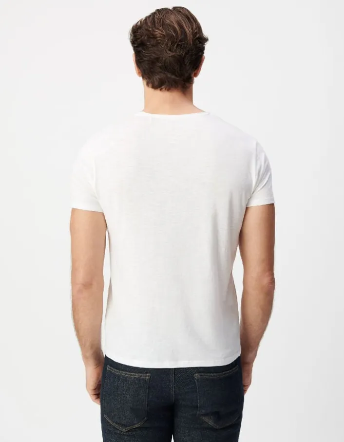 T-shirt L'Essentiel blanc col V Homme