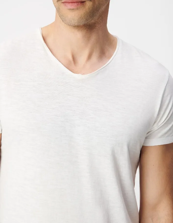 T-shirt L'Essentiel blanc col V Homme