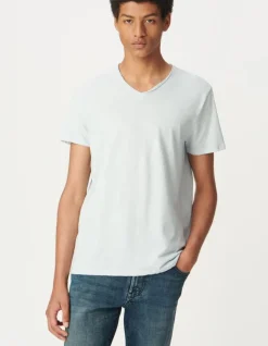 T-shirt L'Essentiel ciel coton bio encolure V Homme