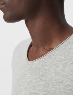 T-shirt L'Essentiel gris col V Homme